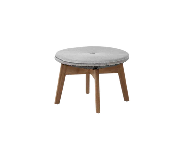 Cane-line Peacock Footstool/Side Table with Teak Legs-Beaumonde