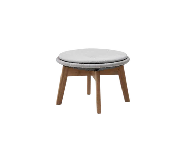 Cane-line Peacock Footstool/Side Table with Teak Legs-Beaumonde