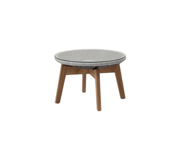 Cane-line Peacock Footstool/Side Table with Teak Legs-Beaumonde