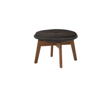 Cane-line Peacock Footstool/Side Table with Teak Legs-Beaumonde