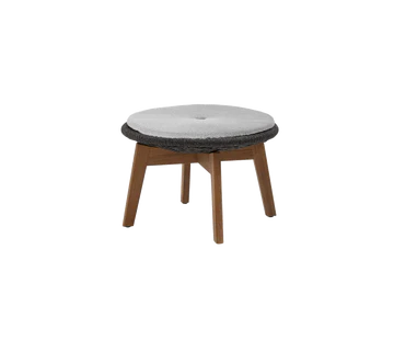 Cane-line Peacock Footstool/Side Table with Teak Legs-Beaumonde