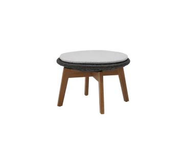 Cane-line Peacock Footstool/Side Table with Teak Legs-Beaumonde