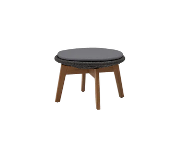 Cane-line Peacock Footstool/Side Table with Teak Legs-Beaumonde