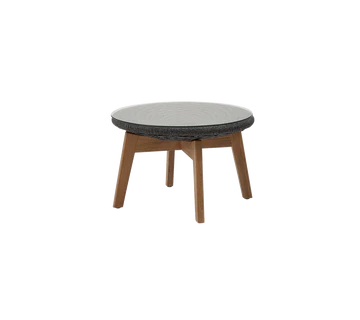 Cane-line Peacock Footstool/Side Table with Teak Legs-Beaumonde