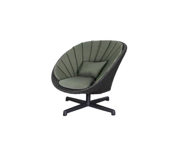 Cane-line Peacock Lounge Chair with Swivel Aluminium Base-Beaumonde