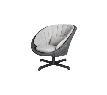 Cane-line Peacock Lounge Chair with Swivel Aluminium Base-Beaumonde