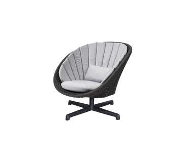 Cane-line Peacock Lounge Chair with Swivel Aluminium Base-Beaumonde