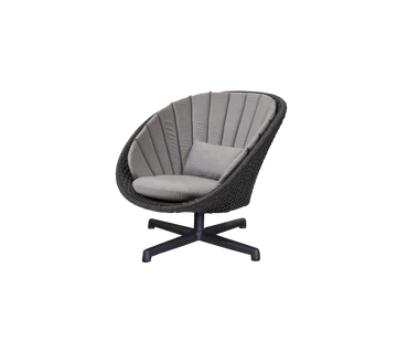 Cane-line Peacock Lounge Chair with Swivel Aluminium Base-Beaumonde