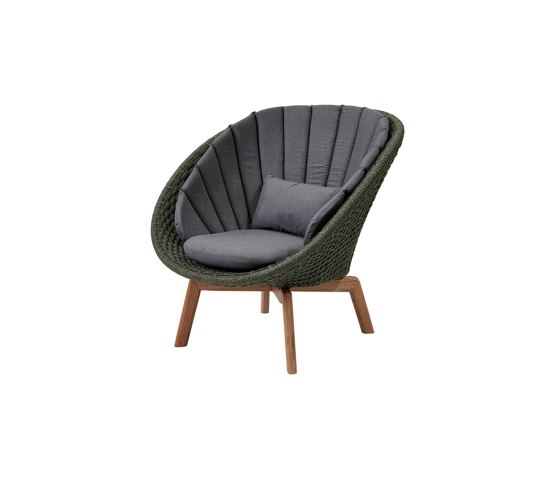 Cane-line Peacock Lounge Chair with Teak Legs-Beaumonde