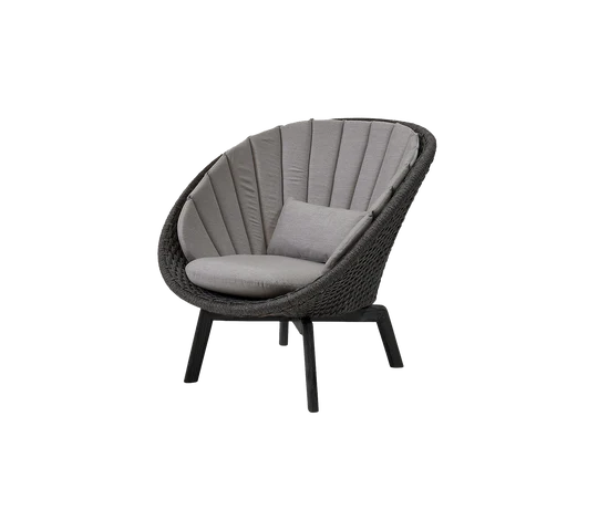 Cane-line Peacock Lounge Chair with Teak Legs-Beaumonde