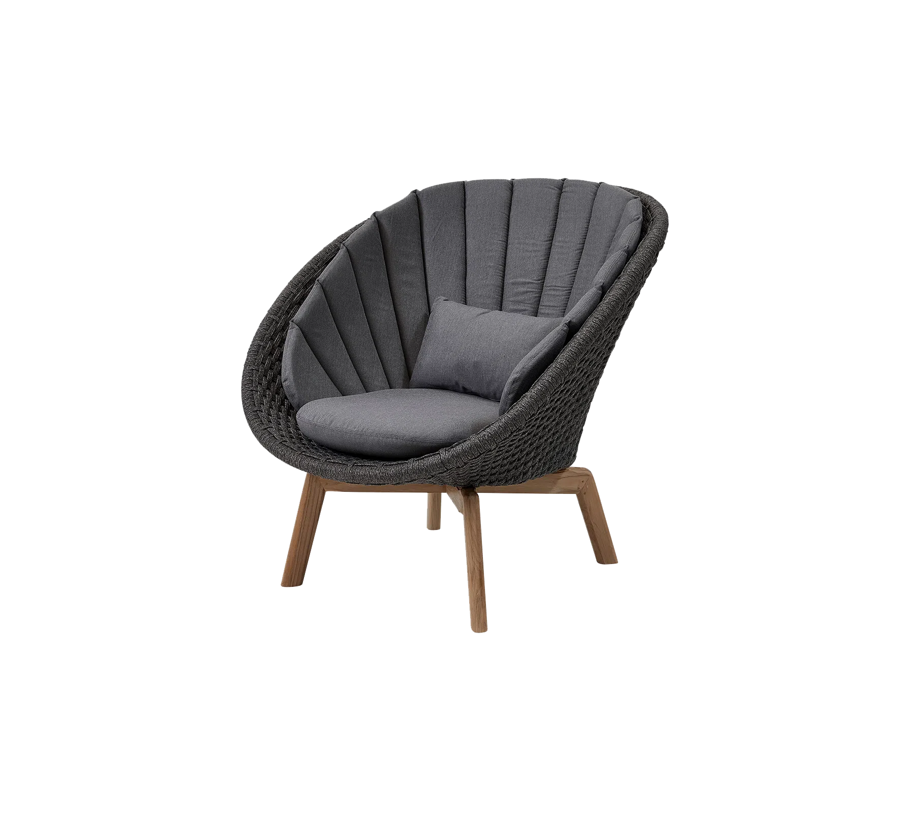 Cane-line Peacock Lounge Chair with Teak Legs-Beaumonde