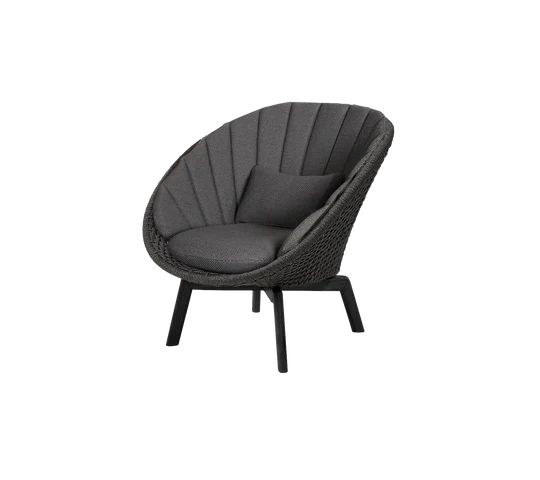 Cane-line Peacock Lounge Chair with Teak Legs-Beaumonde