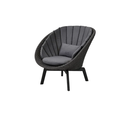 Cane-line Peacock Lounge Chair with Teak Legs-Beaumonde