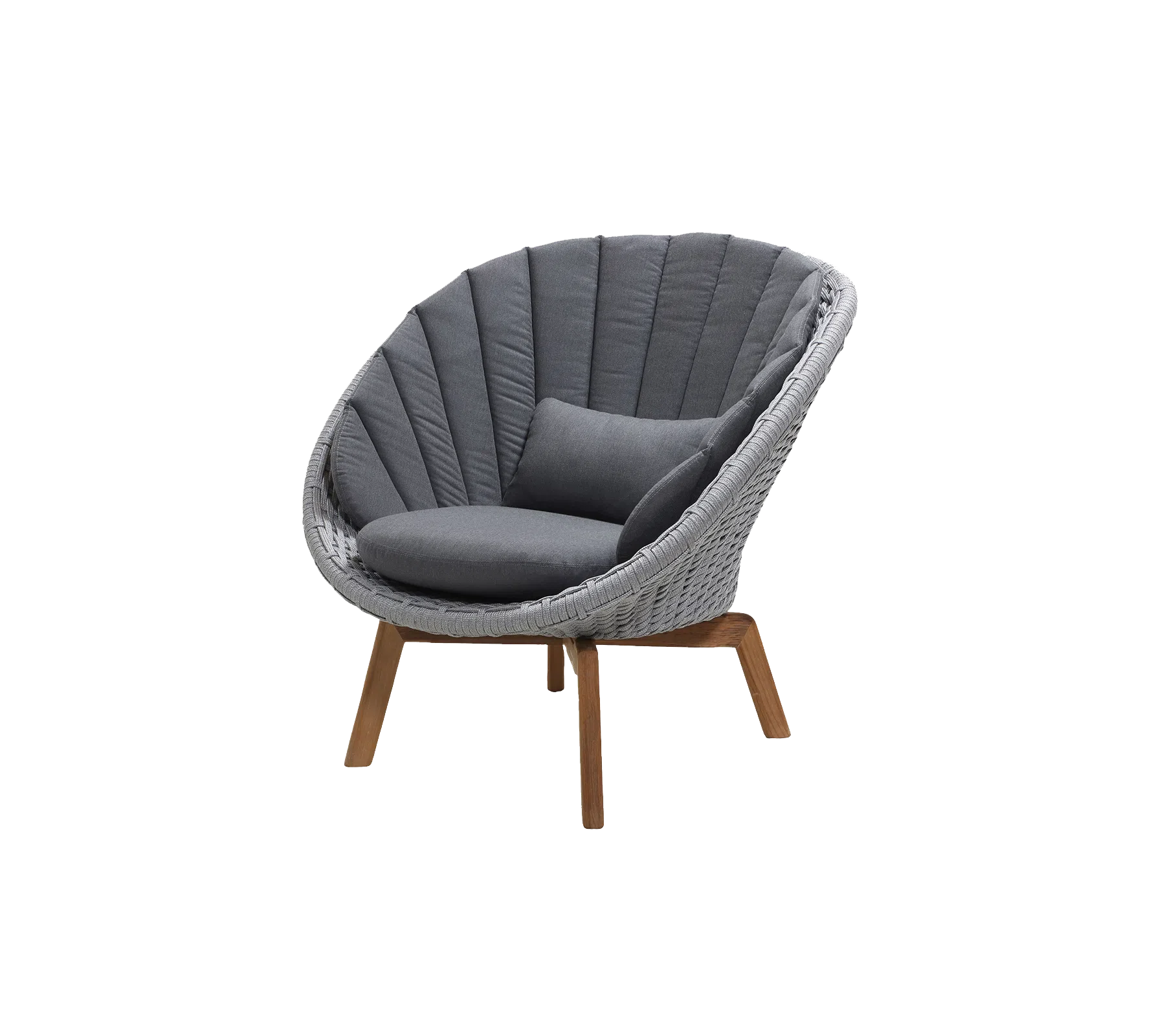 Cane-line Peacock Lounge Chair with Teak Legs-Beaumonde