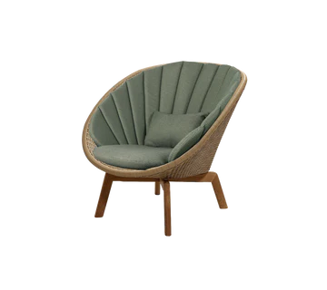 Cane-line Peacock Lounge Chair with Teak Legs-Beaumonde