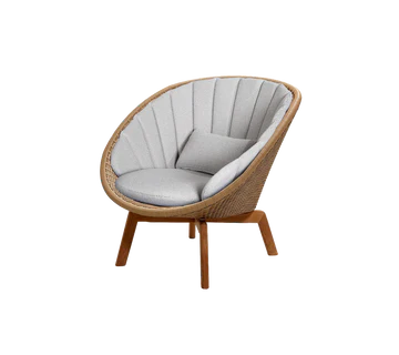 Cane-line Peacock Lounge Chair with Teak Legs-Beaumonde