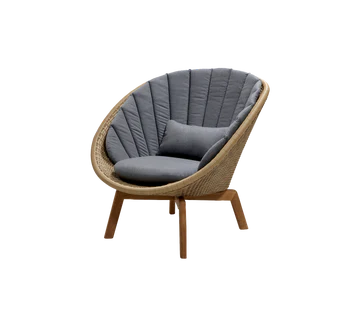 Cane-line Peacock Lounge Chair with Teak Legs-Beaumonde