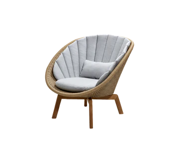 Cane-line Peacock Lounge Chair with Teak Legs-Beaumonde