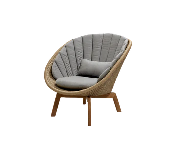 Cane-line Peacock Lounge Chair with Teak Legs-Beaumonde