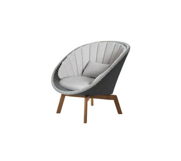 Cane-line Peacock Lounge Chair with Teak Legs-Beaumonde