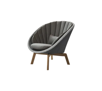 Cane-line Peacock Lounge Chair with Teak Legs-Beaumonde