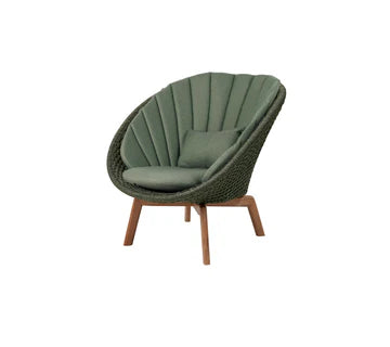 Cane-line Peacock Lounge Chair with Teak Legs-Beaumonde