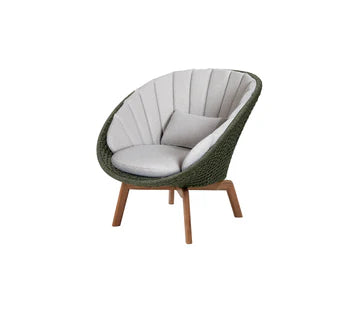 Cane-line Peacock Lounge Chair with Teak Legs-Beaumonde
