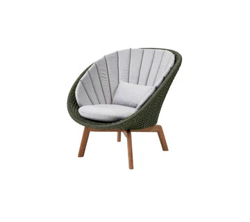 Cane-line Peacock Lounge Chair with Teak Legs-Beaumonde