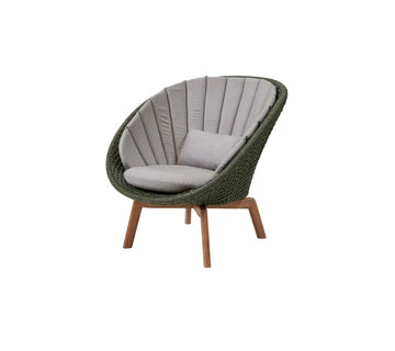 Cane-line Peacock Lounge Chair with Teak Legs-Beaumonde