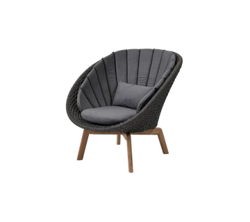 Cane-line Peacock Lounge Chair with Teak Legs-Beaumonde