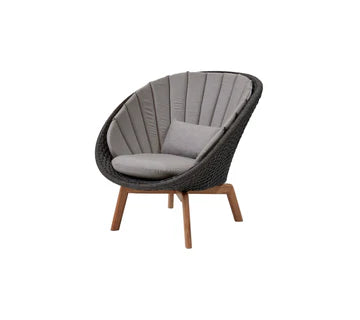 Cane-line Peacock Lounge Chair with Teak Legs-Beaumonde