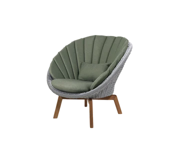 Cane-line Peacock Lounge Chair with Teak Legs-Beaumonde