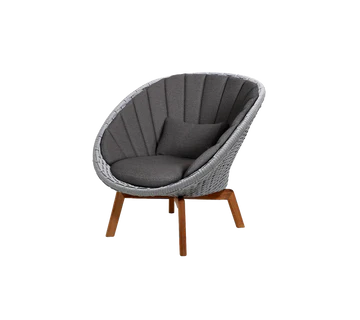 Cane-line Peacock Lounge Chair with Teak Legs-Beaumonde