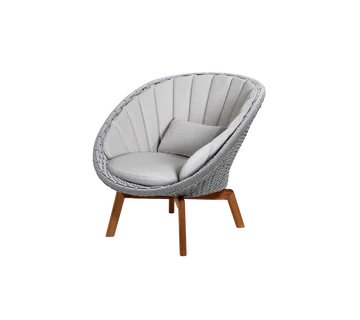 Cane-line Peacock Lounge Chair with Teak Legs-Beaumonde