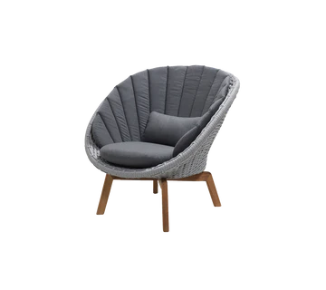 Cane-line Peacock Lounge Chair with Teak Legs-Beaumonde