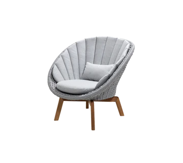 Cane-line Peacock Lounge Chair with Teak Legs-Beaumonde