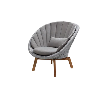 Cane-line Peacock Lounge Chair with Teak Legs-Beaumonde