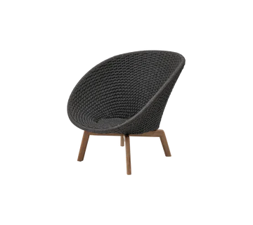 Cane-line Peacock Lounge Chair with Teak Legs Indoor-Beaumonde