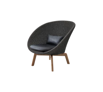 Cane-line Peacock Lounge Chair with Teak Legs Indoor-Beaumonde
