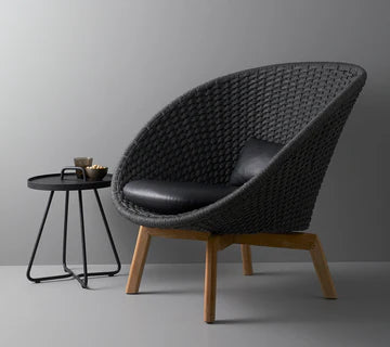 Cane-line Peacock Lounge Chair with Teak Legs Indoor-Beaumonde