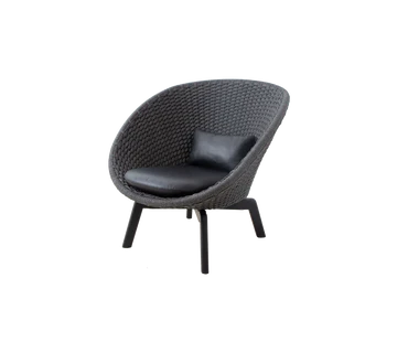 Cane-line Peacock Lounge Chair with Teak Legs Indoor-Beaumonde