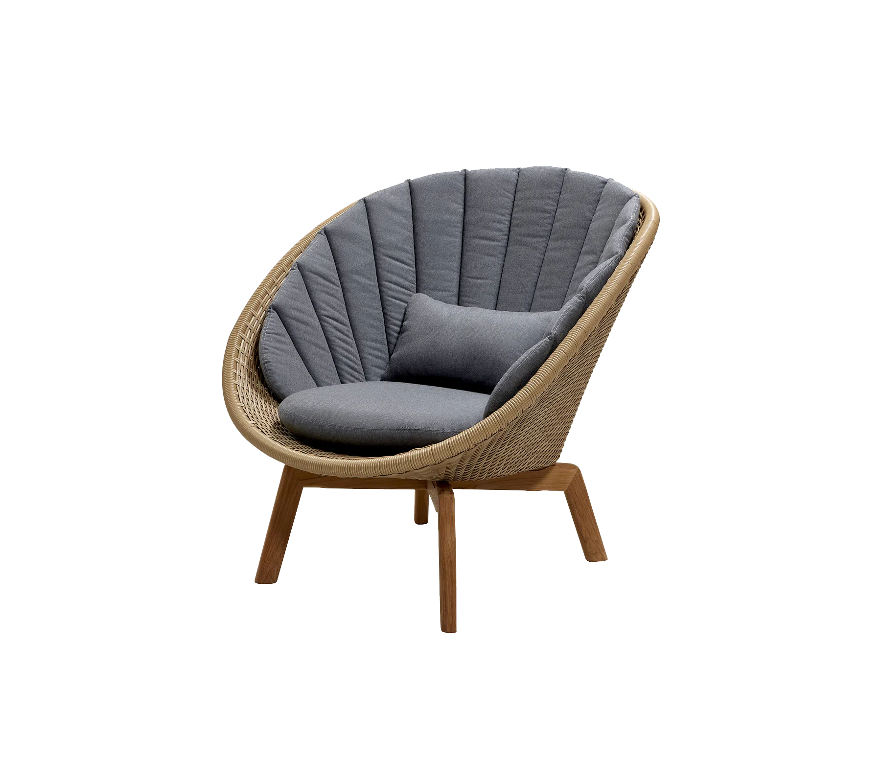 Cane-line Peacock Lounge Chair with Teak Legs-Beaumonde