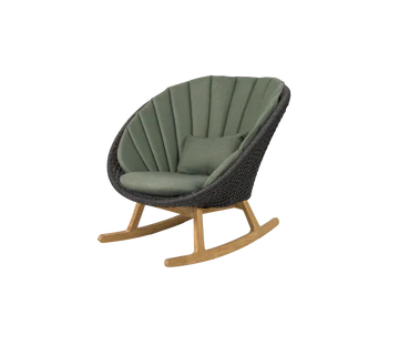 Cane-line Peacock Rocking Chair with Teak Legs-Beaumonde