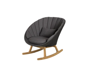 Cane-line Peacock Rocking Chair with Teak Legs-Beaumonde