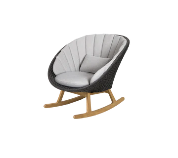 Cane-line Peacock Rocking Chair with Teak Legs-Beaumonde