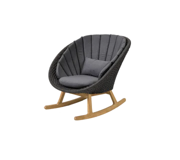 Cane-line Peacock Rocking Chair with Teak Legs-Beaumonde