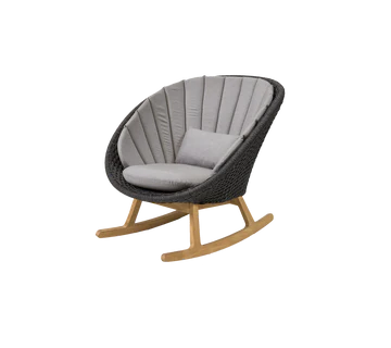 Cane-line Peacock Rocking Chair with Teak Legs-Beaumonde