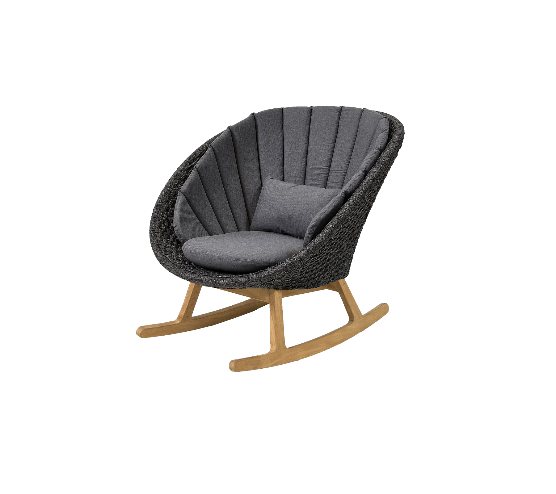 Cane-line Peacock Rocking Chair with Teak Legs-Beaumonde