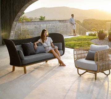 Cane-line Peacock Wing 3-Seater Sofa with Teak Legs