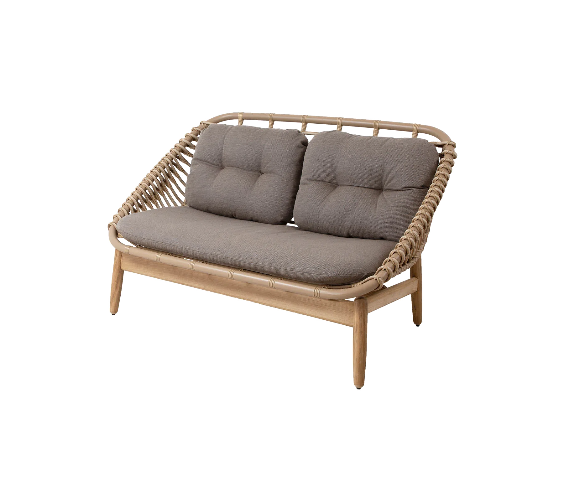 Cane-line Strington 2-Seater Sofa with Teak Base-Beaumonde